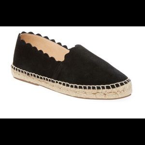 SAKS FIFTH AVENUE black suede espadrilles SIZE 10